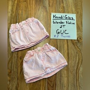 Twin Bundle 2 Matching Pink Toddler Skorts